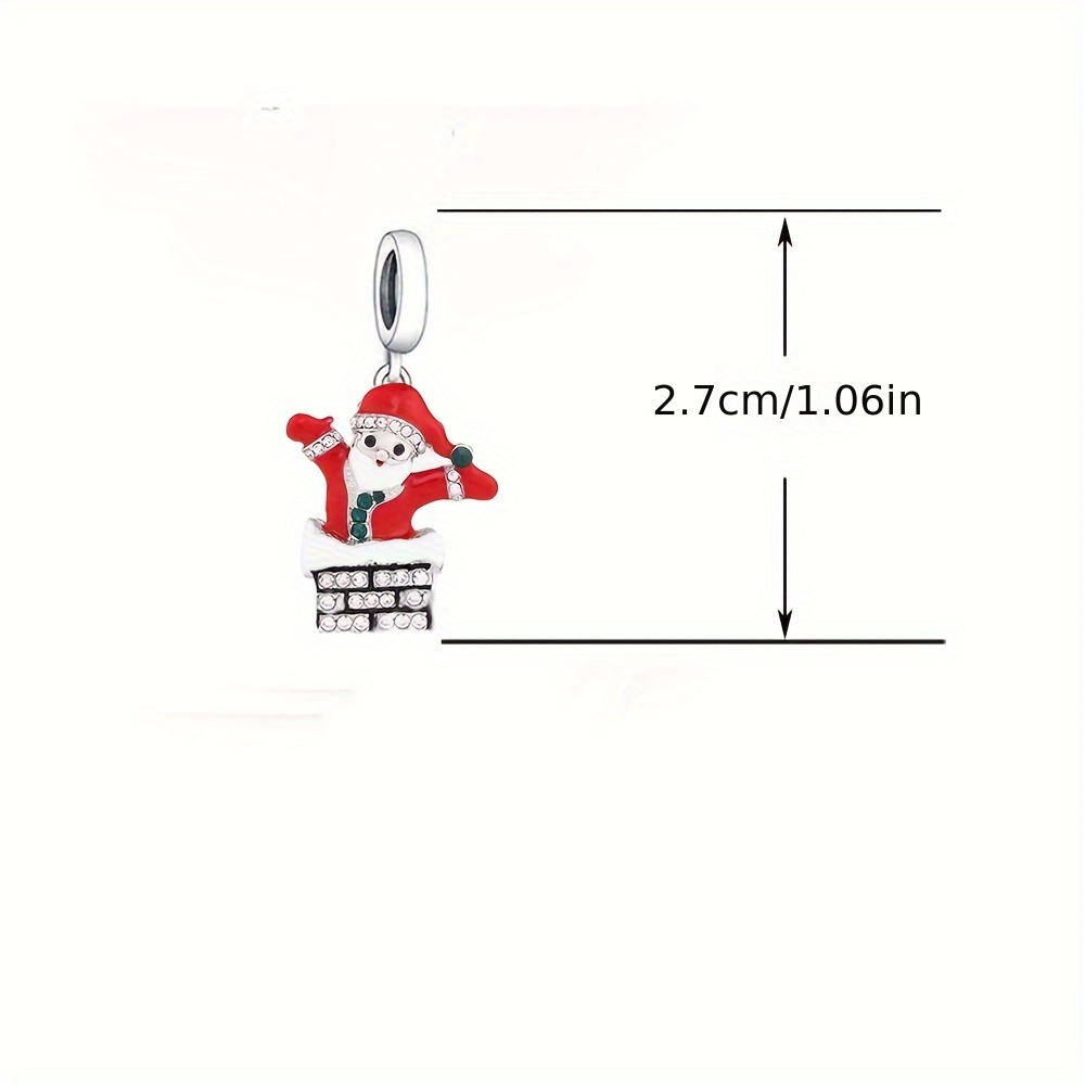 925 Sterling Silver Santa Claus Charm, Christmas Accessory
