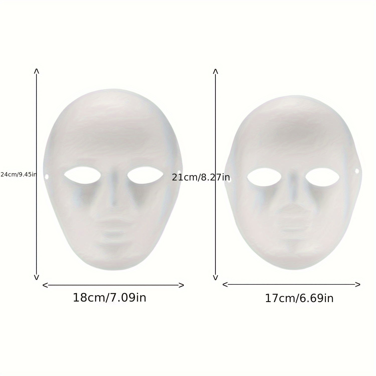 Basic Human Face Full Face Mask Blank Mask For Diy Crafts - Temu