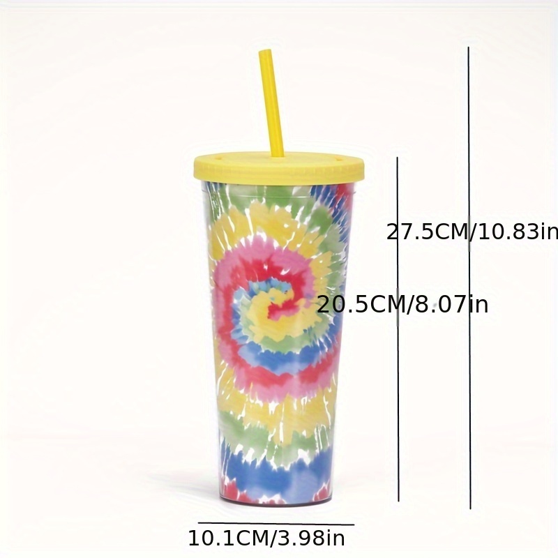 700ml Cold Cup Tumbler Cup Double Wall Cup with Straw and Lid Cup