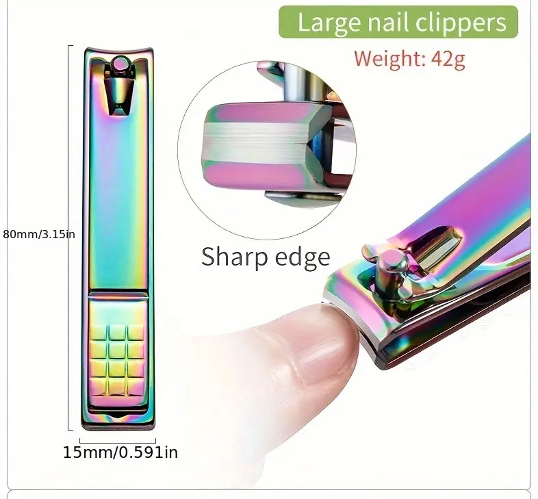 14pcs hypoallergenic stainless steel cuticle pusher and nail file set manicure pedicure tools uv gel polish remover cleaning kit nail tech supplies details 2