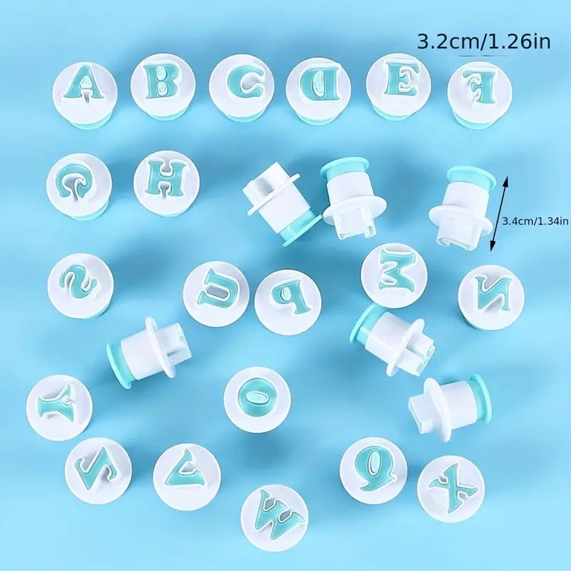 Fondant Alphabet Letter Cutters Plunger Cookie Stamp Numbers - Temu