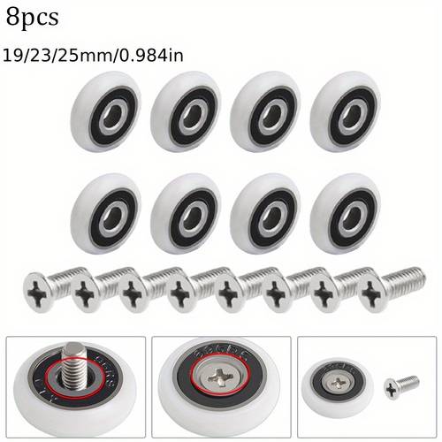 8pcs vintage shower room rollers bathroom sliding door casters for push pull doors and