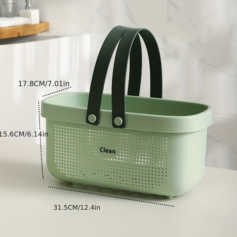 Large Plastic Storage Basket With Handle Portable Shower - Temu