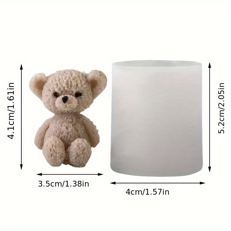 TEMU 3 Stili di Stampo in Silicone a Forma di Orsetto , a , Adatti agli Appassionati di Artigianato per Creare Candele Profumate, Ornamenti in Gesso,