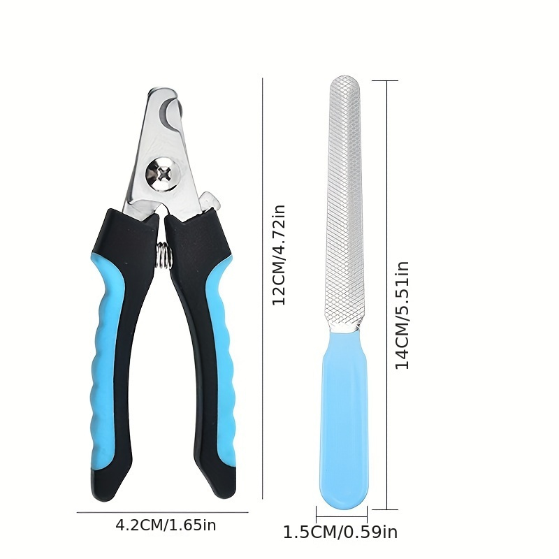 TEMU 2pcs Dog Nail Clippers Pet Nail Scissors, Professional Pet Nail Clipper & Trimmers With Safety Guard To Avoid Over Cutting, Grooming Razor With Nail File For Medium And Large Dog And Cat