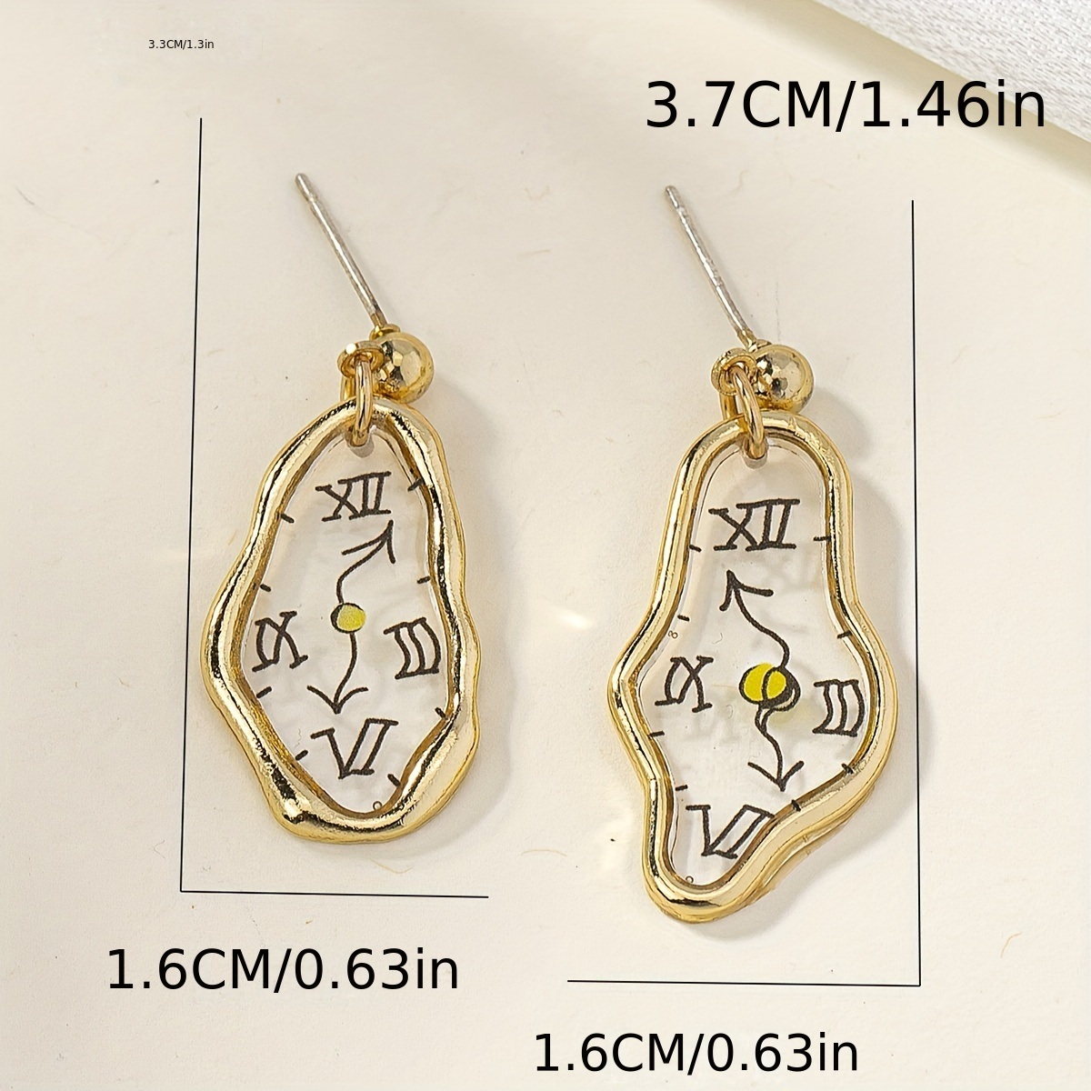 Unique Vintage Asymmetrical Clock Earrings