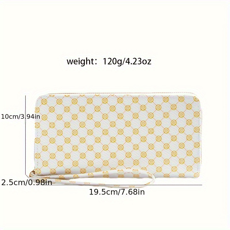 Retro Geometric Pattern Wallet, Pu Leather Multi-card Slots Card Holder  With Wristbands, Perfect Purse For Daily Use - Temu