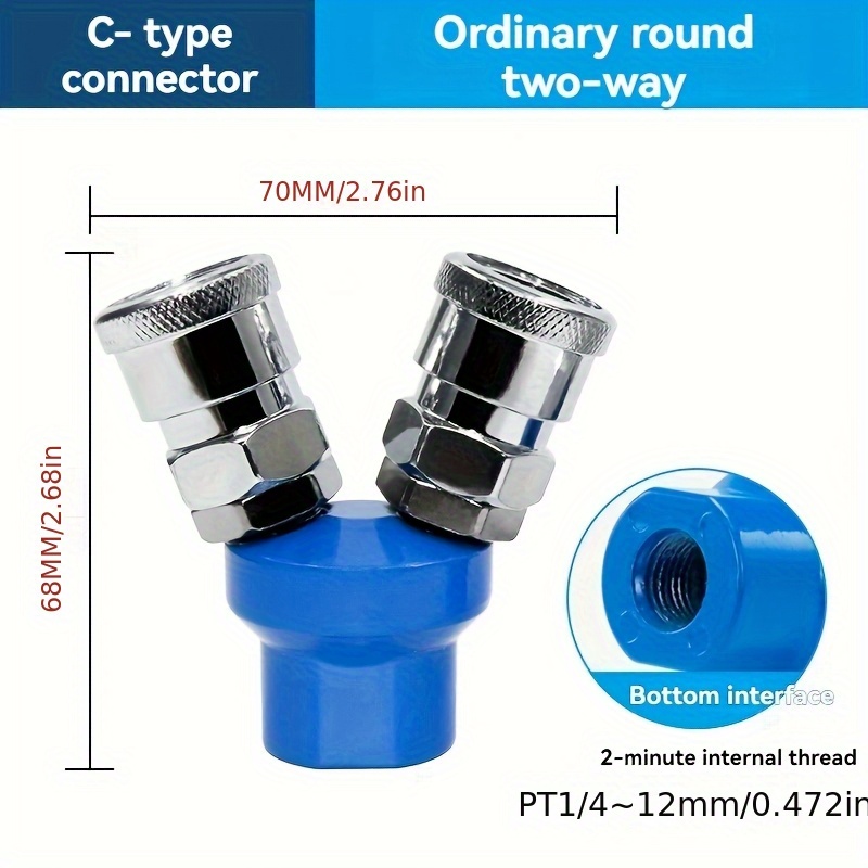 2/3 Way Quick Connector 37md Air Compressor Multi Hose Coupler - Pneumatic Fitting Tool - No Electricity Required