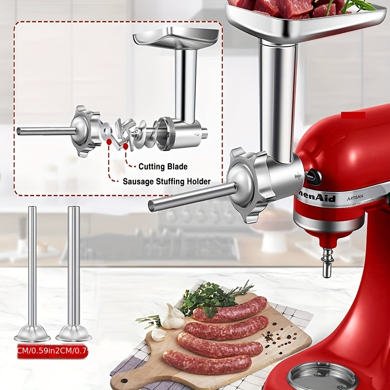 Durable Food Grinder Attachment Fit KitchenAid Sausage Stuffer Meat  Processor