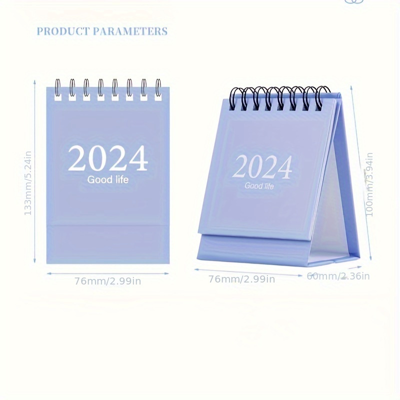 1pc Couleur Aléatoire 2024 Style Simple Calendrier Bureau - Temu