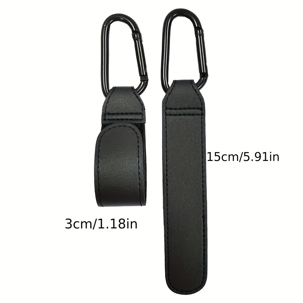 Portable Baby Car Hook for Strollers, Leather Carabiner