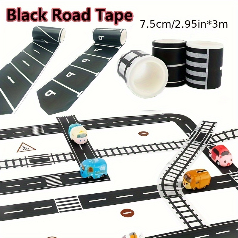 Black Road Track Tape Car Road Tape Track Race Cars - Temu