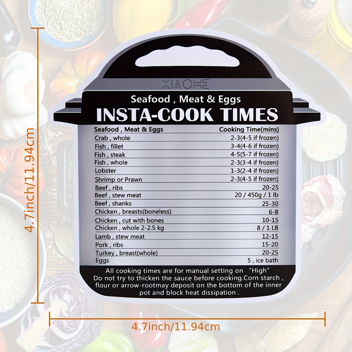  Instant Pot Cheat Sheet Magnet Set,Pressure Cooker Accessories  Cook Times Chart,Instapot Accessories Quick Reference Guide Magnetic (Instant  Pot Accessories) : Home & Kitchen