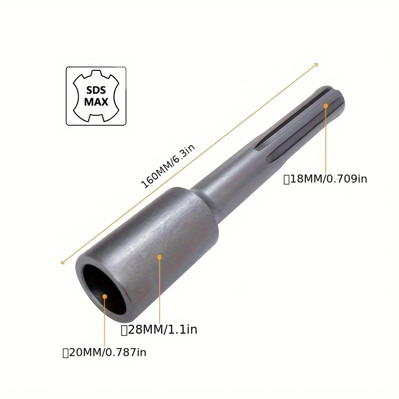Pta D20mm Ground Rod Driver, 160x28mm, Hardened Steel, Ergonomic Handle, Compatible With Hammer Drill Power Tool For Efficient Earth Stake Grounding