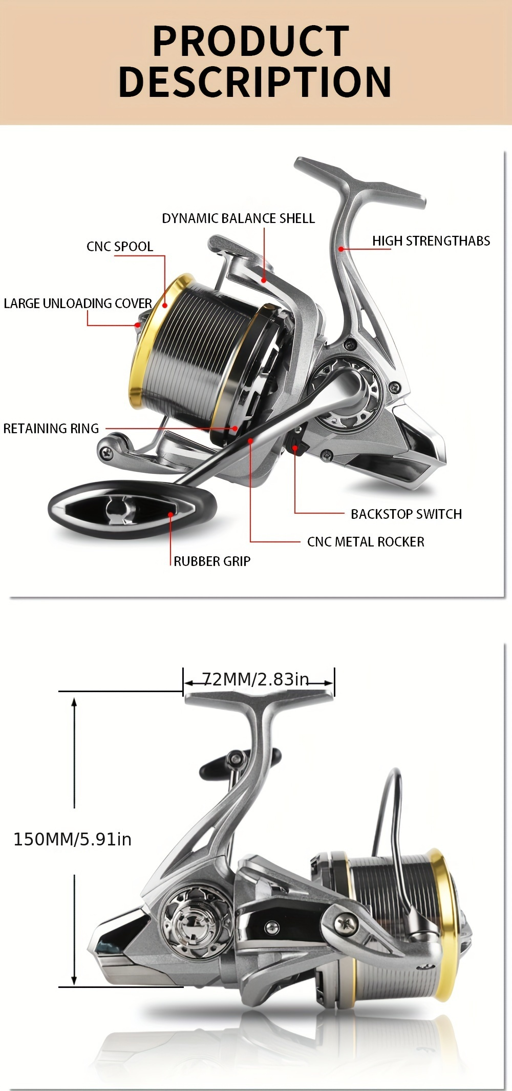 Diwa Fishing Reels Spinning 8000 10000 14000 Series Spool Freshwater  Saltwater Big-Game Surf Fishing 12+1 Stainless BB 70 LBS Max Drag Carbon  Fiber Ultra Smooth Powerful Oversize Gear (8000), Spinning Reels -   Canada