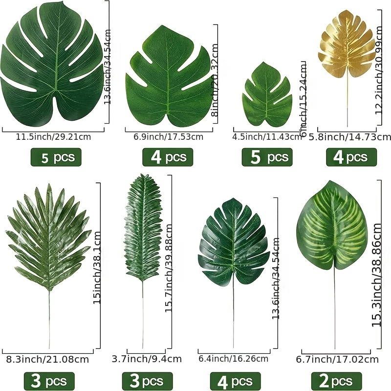 Foglie artificiali con steli Finte decorazioni in foglia di giungla per  hawaiano