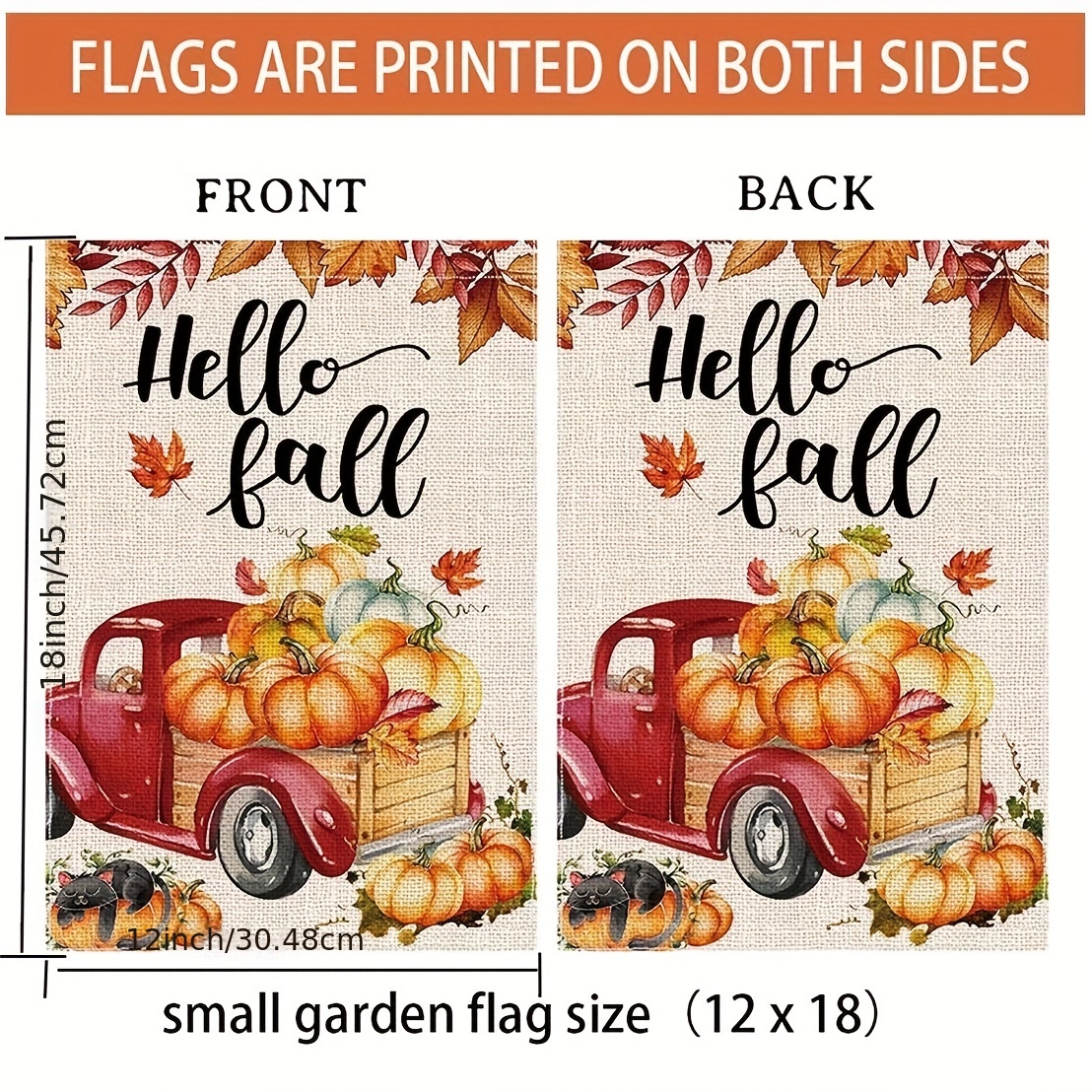 Hello Fall Welcome Garden Flag Linen Double sided Garden - Temu Canada