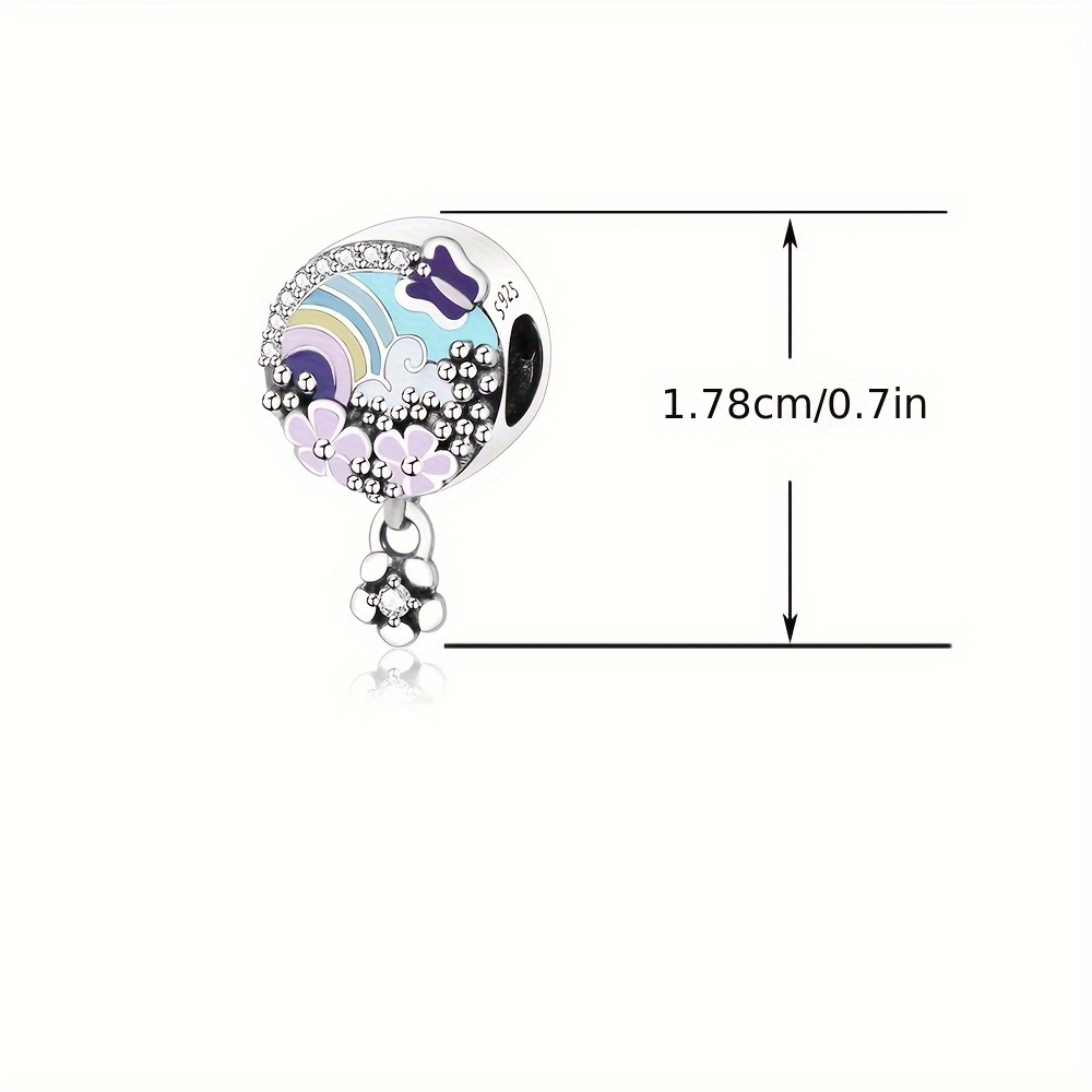925 Sterling Silver Spring & Summer Flower Rainbow Charm