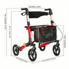 andador de movilidad plegable de aluminio con cesta de almacenamiento y manillares ergonómicos - diseño de 4 ruedas para mayores, discapacitados, mujeres embarazadas - uso interior/exterior, accesorios para andadores, soporte para ancianos, diseño compacto plegable,