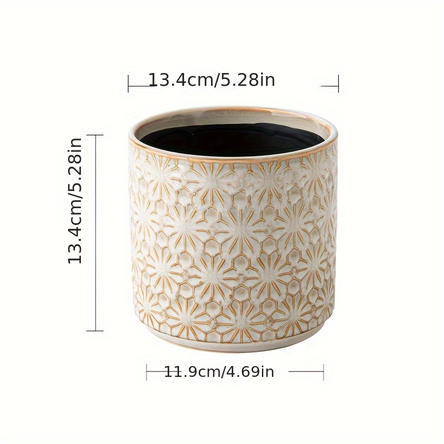 Yumiplus Vintage Ceramic Kitchen Utensil Holder - Embossed Spoon, Fork & Chopstick Caddy With Decorative