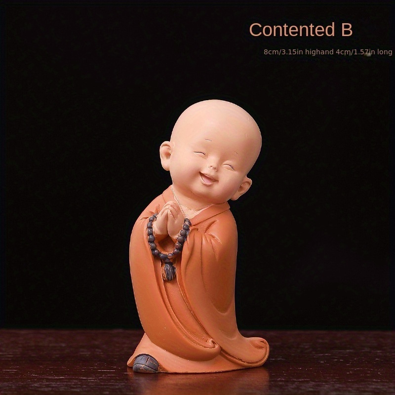 Little Monk Sculpture Resin Hand-carved Buddha Statue Home Office