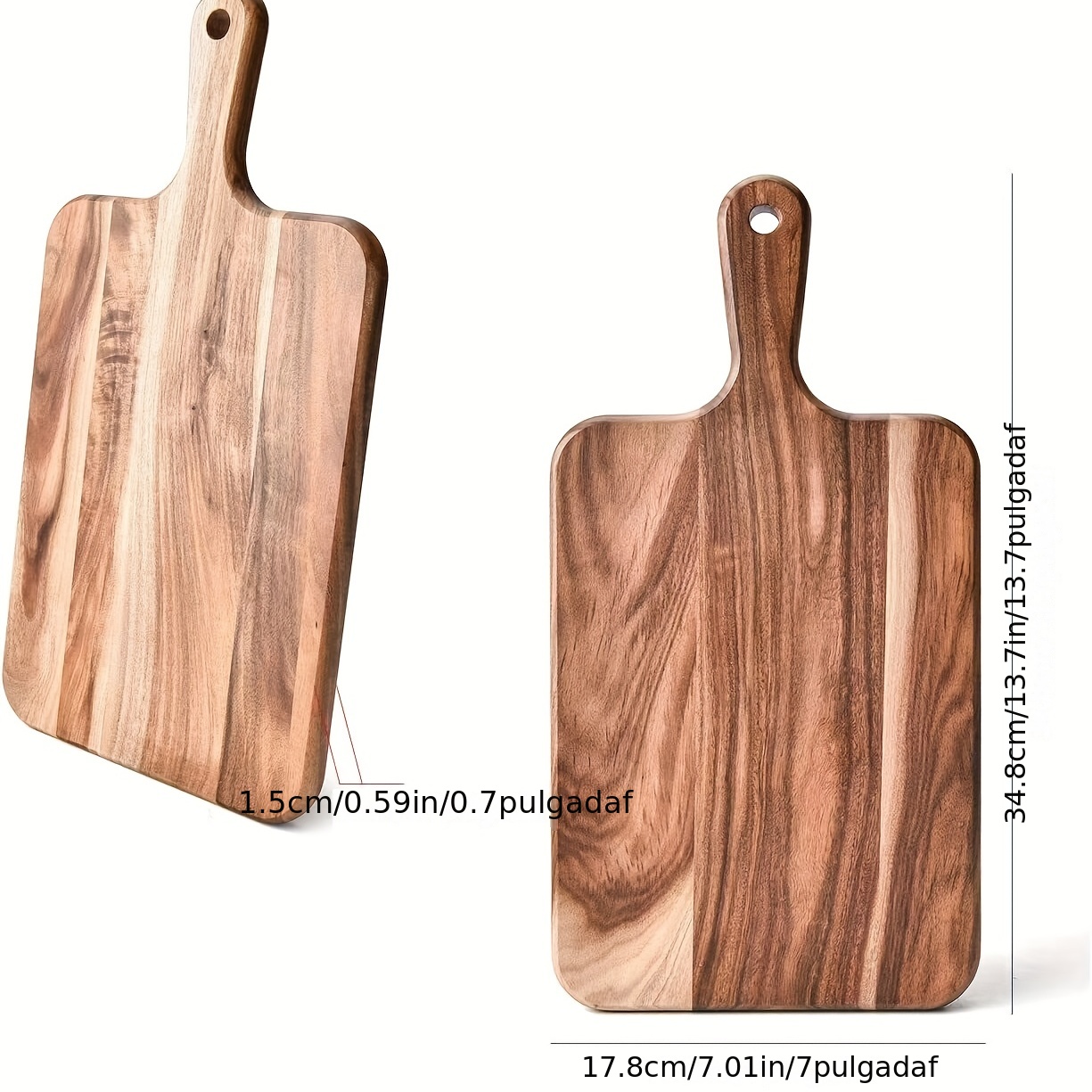 1pc Tablas de cortar de madera para preparación de comidas y servicio de  cocina - Tabla de cortar de madera de bambú con surco profundo para jugo y  as