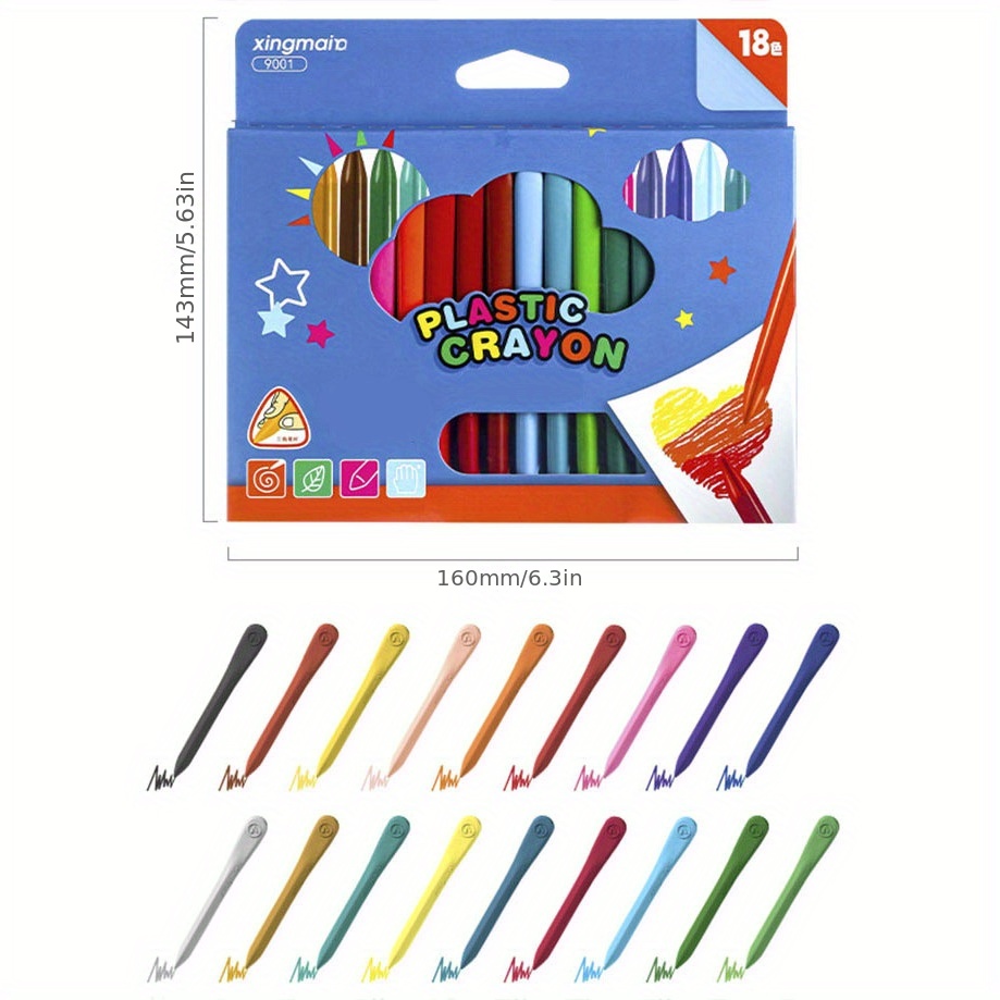 12/18 Colors Triangular Crayons Safe Non toxic - Temu