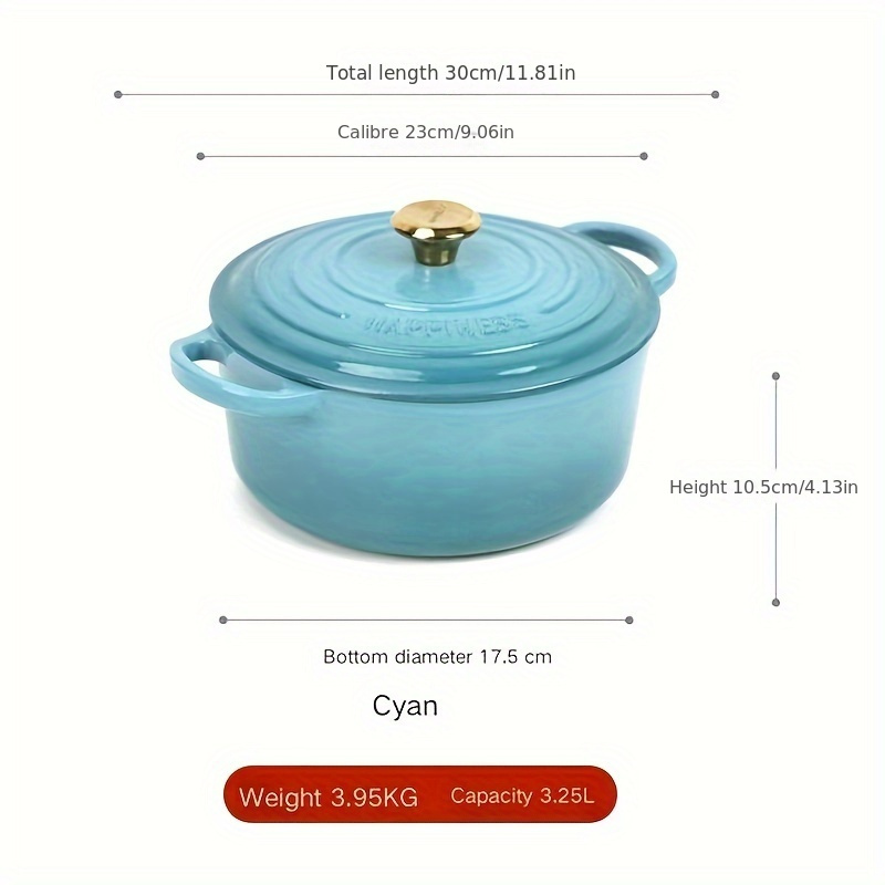 versatile non stick enamel cast iron pot set 22cm 24cm 26cm dual handle soup stew cooker for induction stove details 6