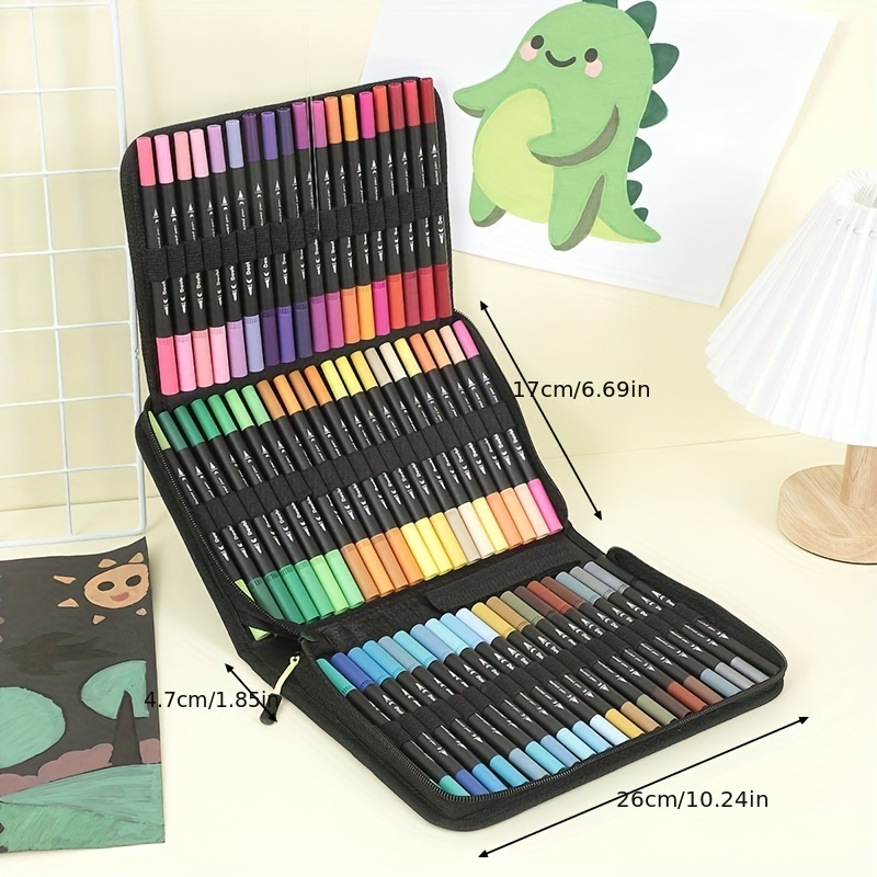

1set Dual Brush Markers Pen, 30/72 Artist Coloring Marker Set, Fineliner & Brush Tip Pens With Premium Case For Art Students, Art Supplies
