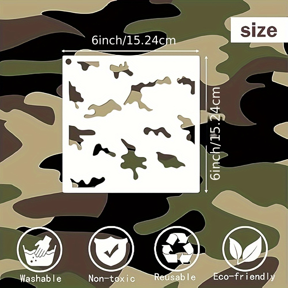 6 PCS Camo Stencils for Spray Paint Reusable Camouflage Grass Bark Tiger  Stripe Pattern Stencils Wall Camo Stencil Kit for Wood Home Décor Crafts  14x 11 : : Home