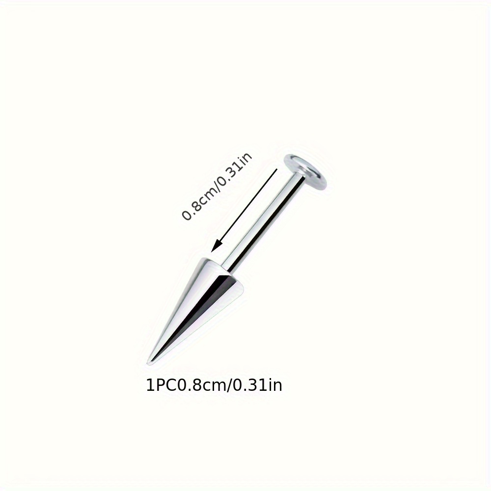 Stainless Steel Spike Lip Piercing For Punk Style Body Jewelry With Snake Bites, External Thread 16g 1.2mm