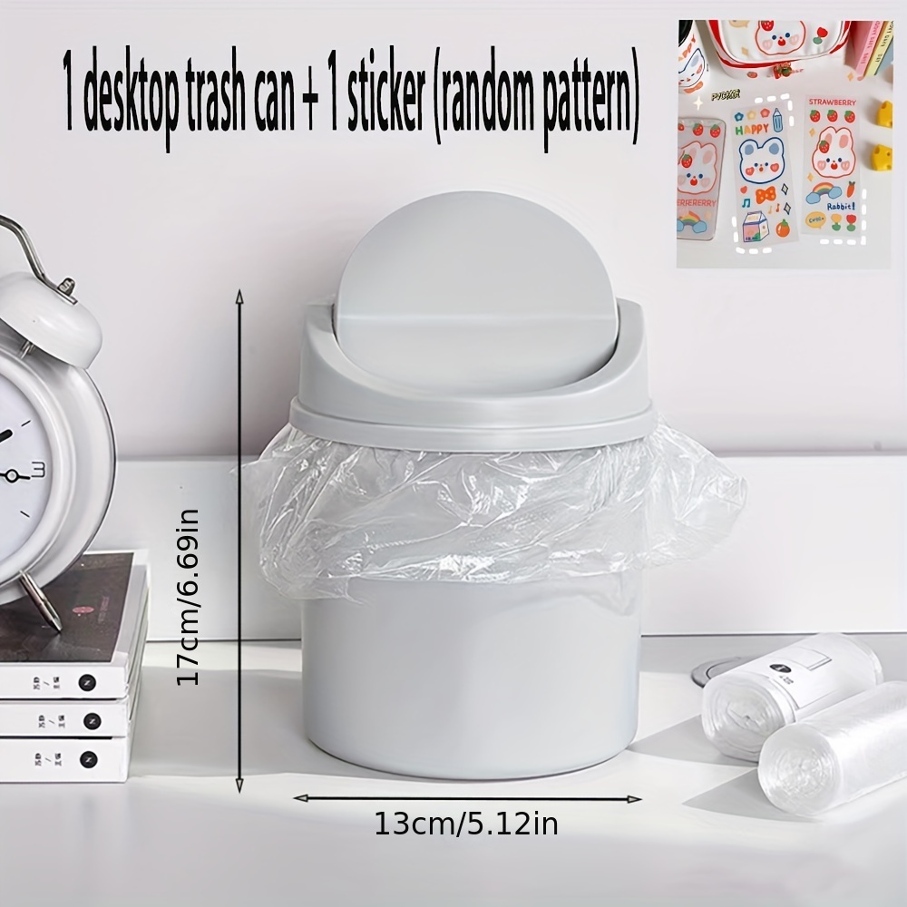 Desktop Small Trash Can Girly Cute Mini Storage Box With - Temu