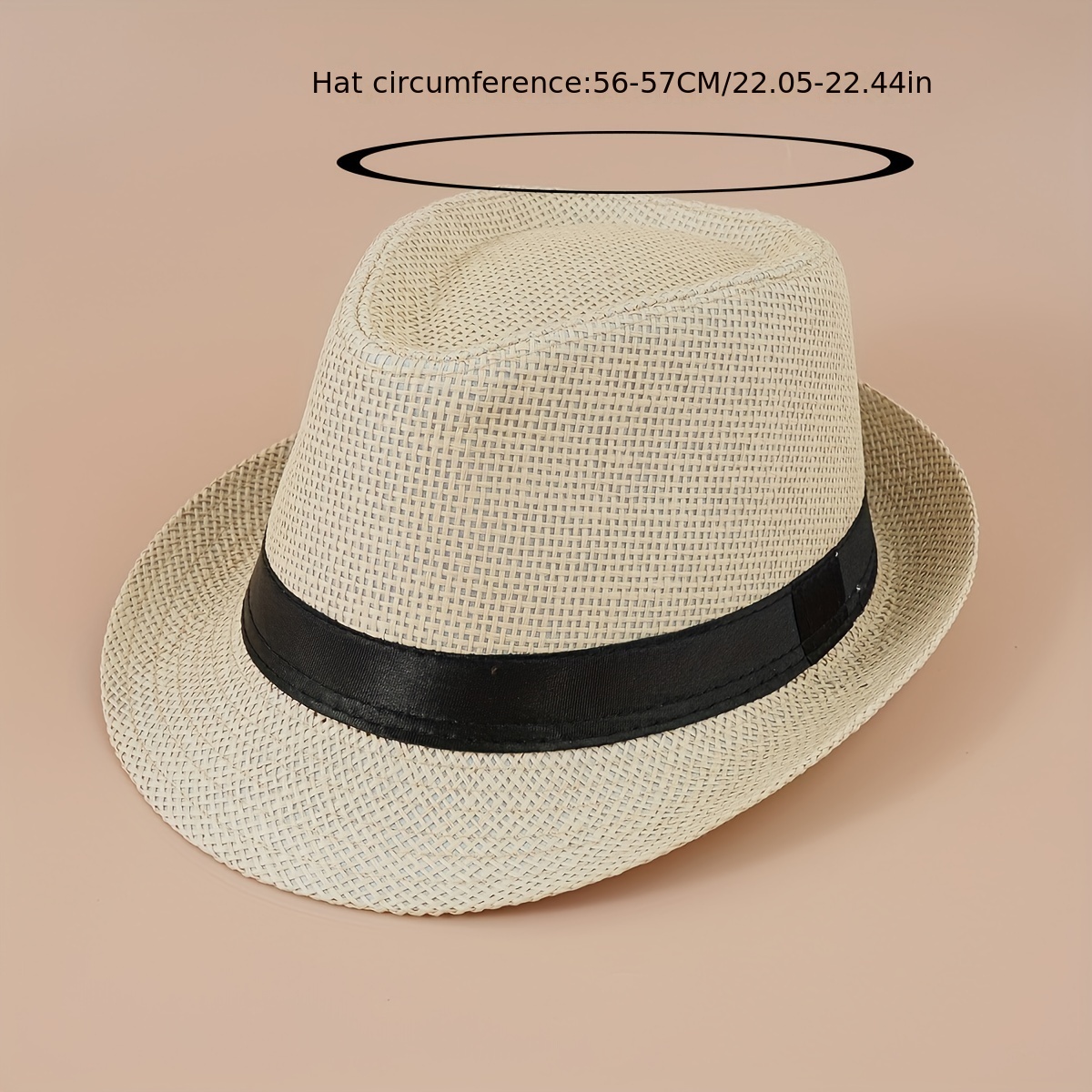 Solid Color Jazz Sun Hats Trendy Flat Brim Breathable Straw - Temu