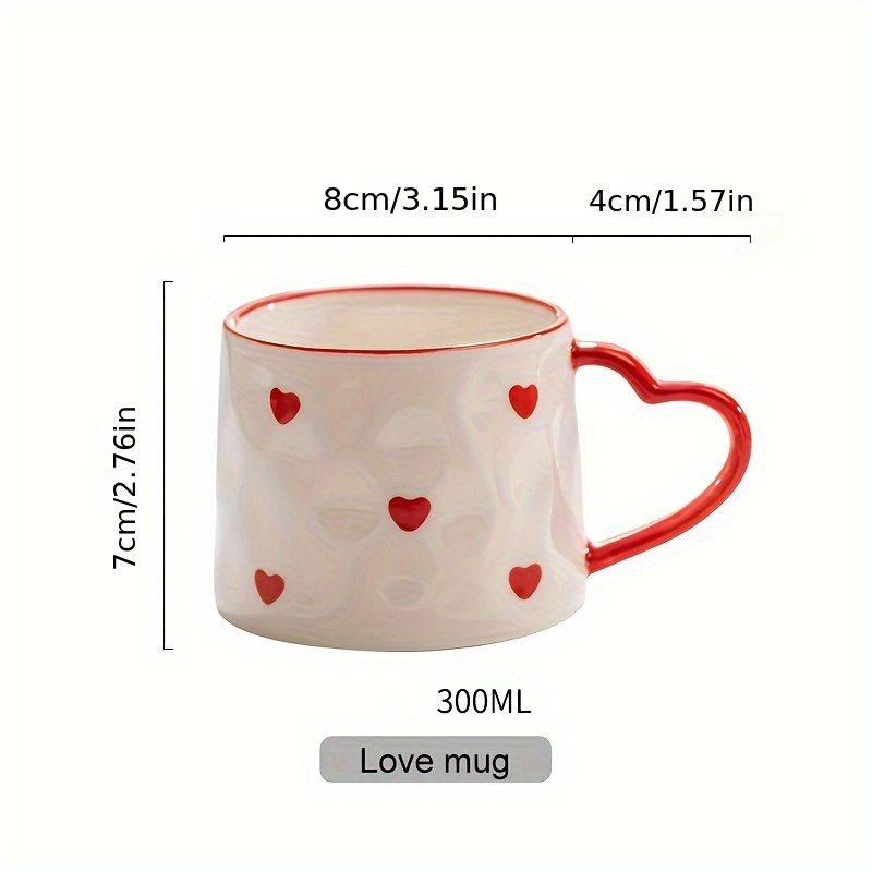 1pc, Heart Shaped Coffee Mug, Ceramic Coffee Cups, Cute Irregular Water  Cups, Summer Winter Drinkware, Valentine's Day Gifts