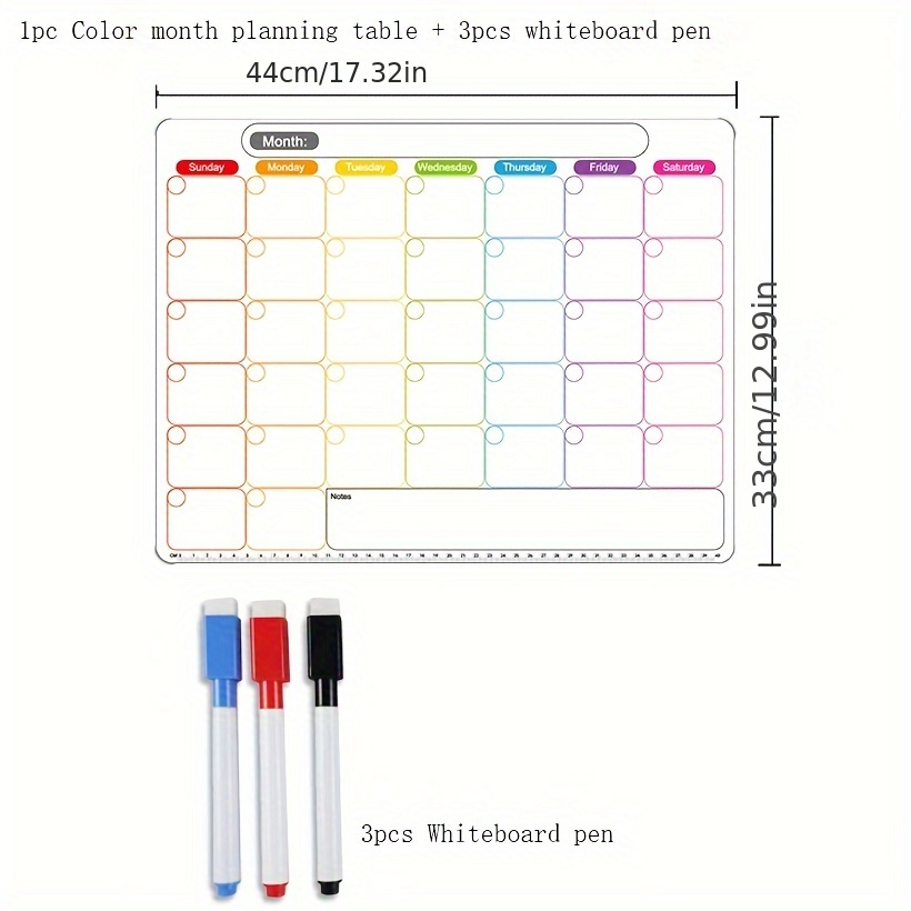 3pcs Calendario Mensual Magnético Nevera Colorido Calendario - Temu Chile