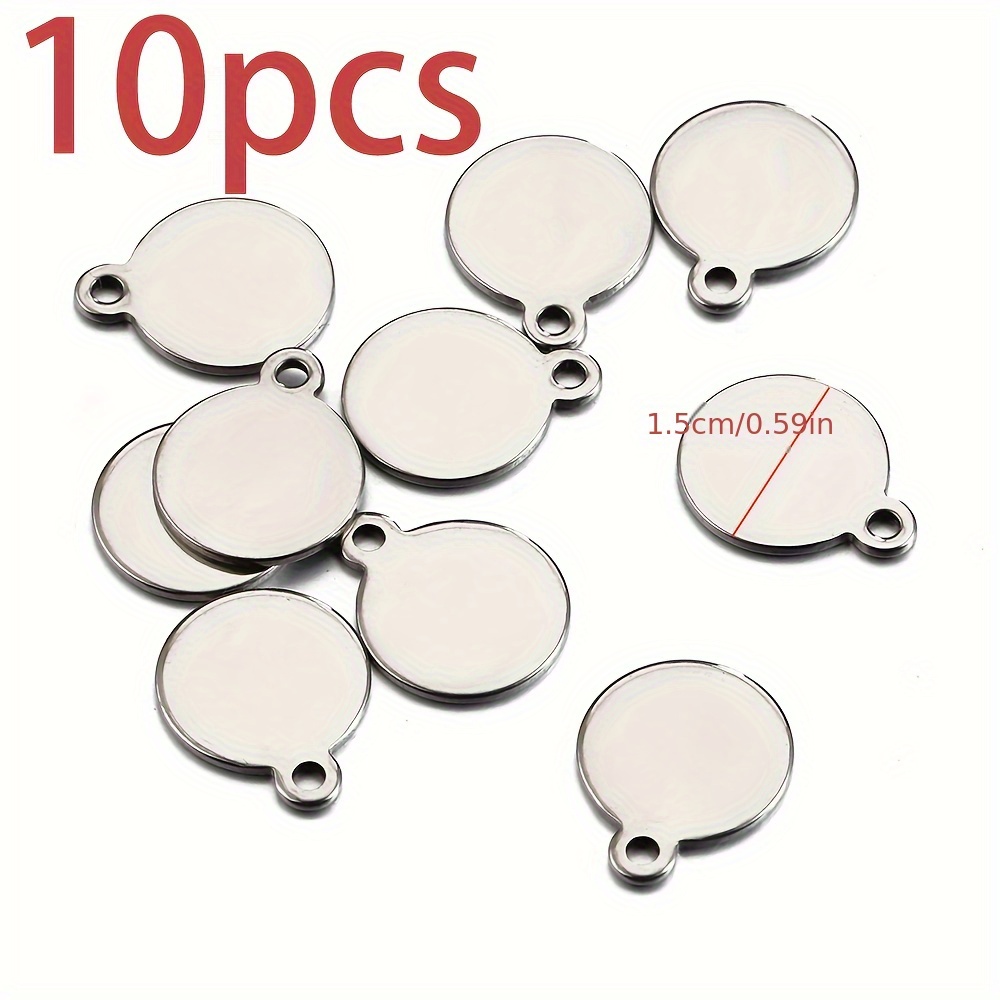 10pcs Stainless Steel Round Pendants Mirror Glossy Golden Round Gourd Pieces Bracelet Necklace Jewelry Additions