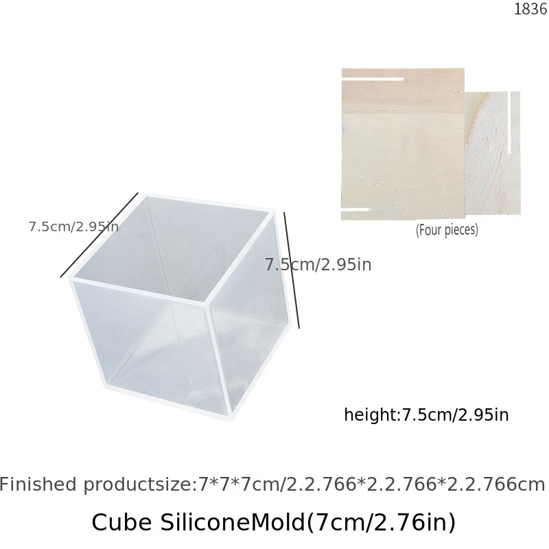 Clear Silicone Cube Molds Large Deep Square Epoxy Resin Mold