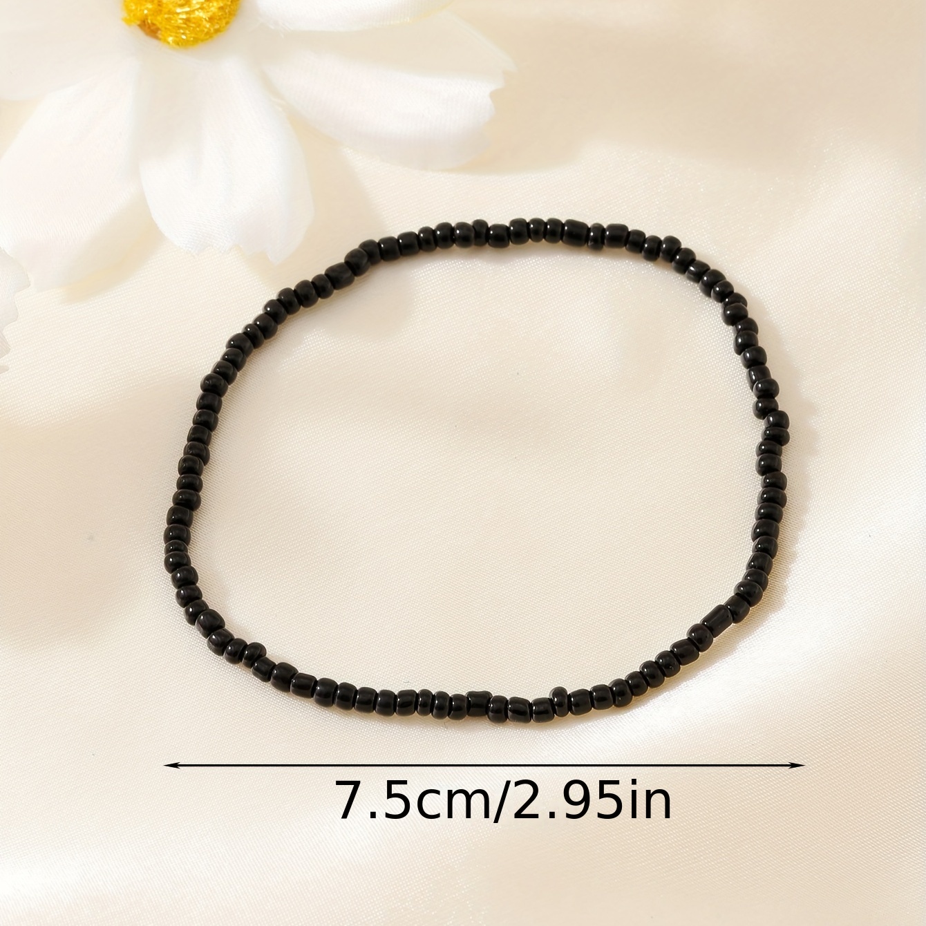 Mini Rice Beads Beaded Anklet, Hip Hop Style
