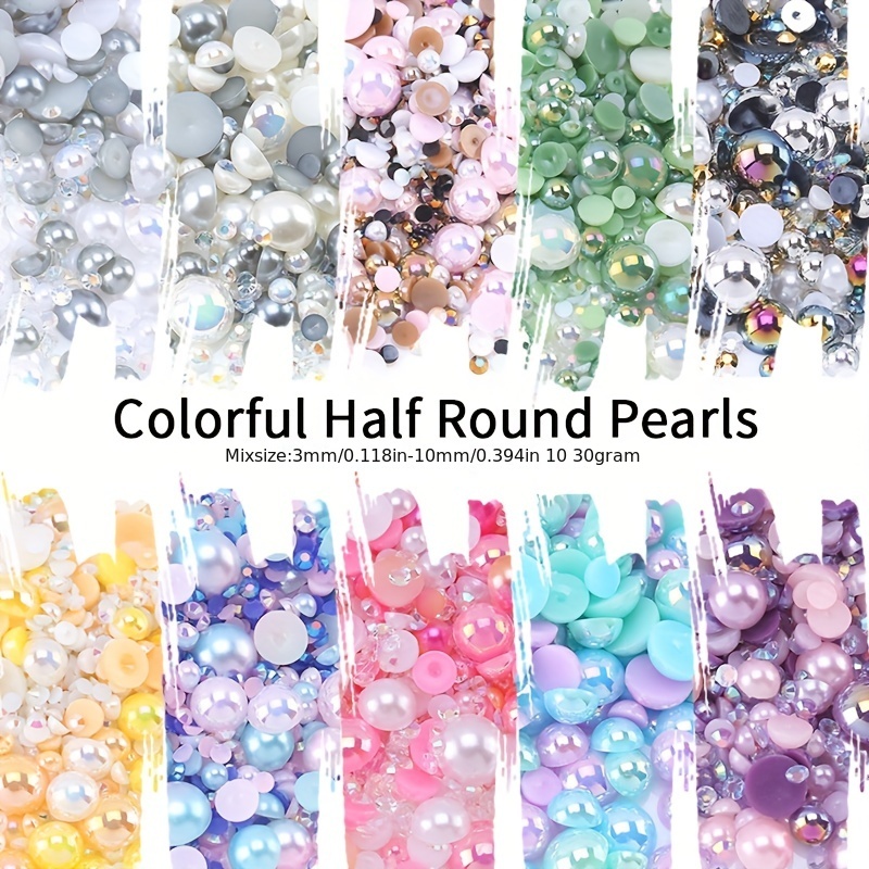  Pearls Beads 3/4/5/6/8mm Assorted Colors ABS Round