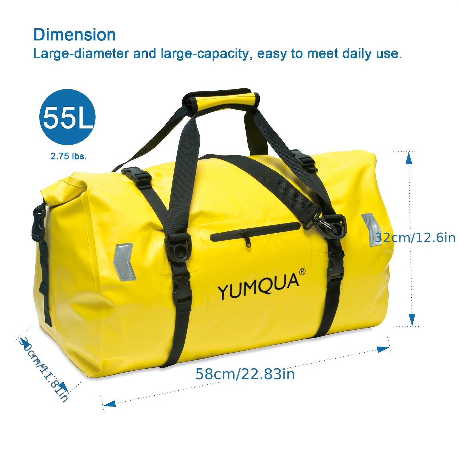 1pc Portable Pvc Large Capacity Waterproof Luggage Bag Suitable