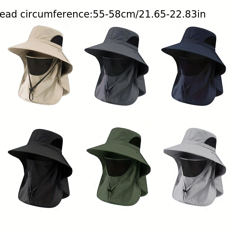 sun hats summer uv protection outdoor hunting fishing cap for men women hiking camping visor bucket hat neck flap fisherman hat details 0