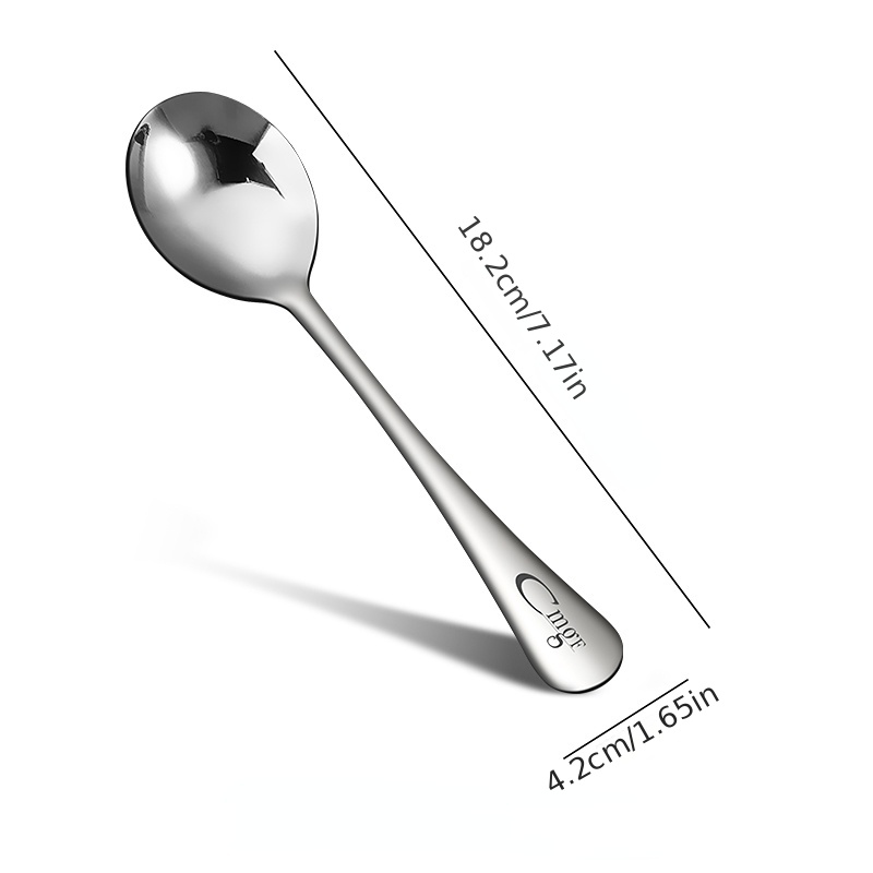 2pcs Stainless Steel Soup Spoons, Long Handle Spoon, Tablespoon, Spoon For  Desserts, Children's Eating Spoon