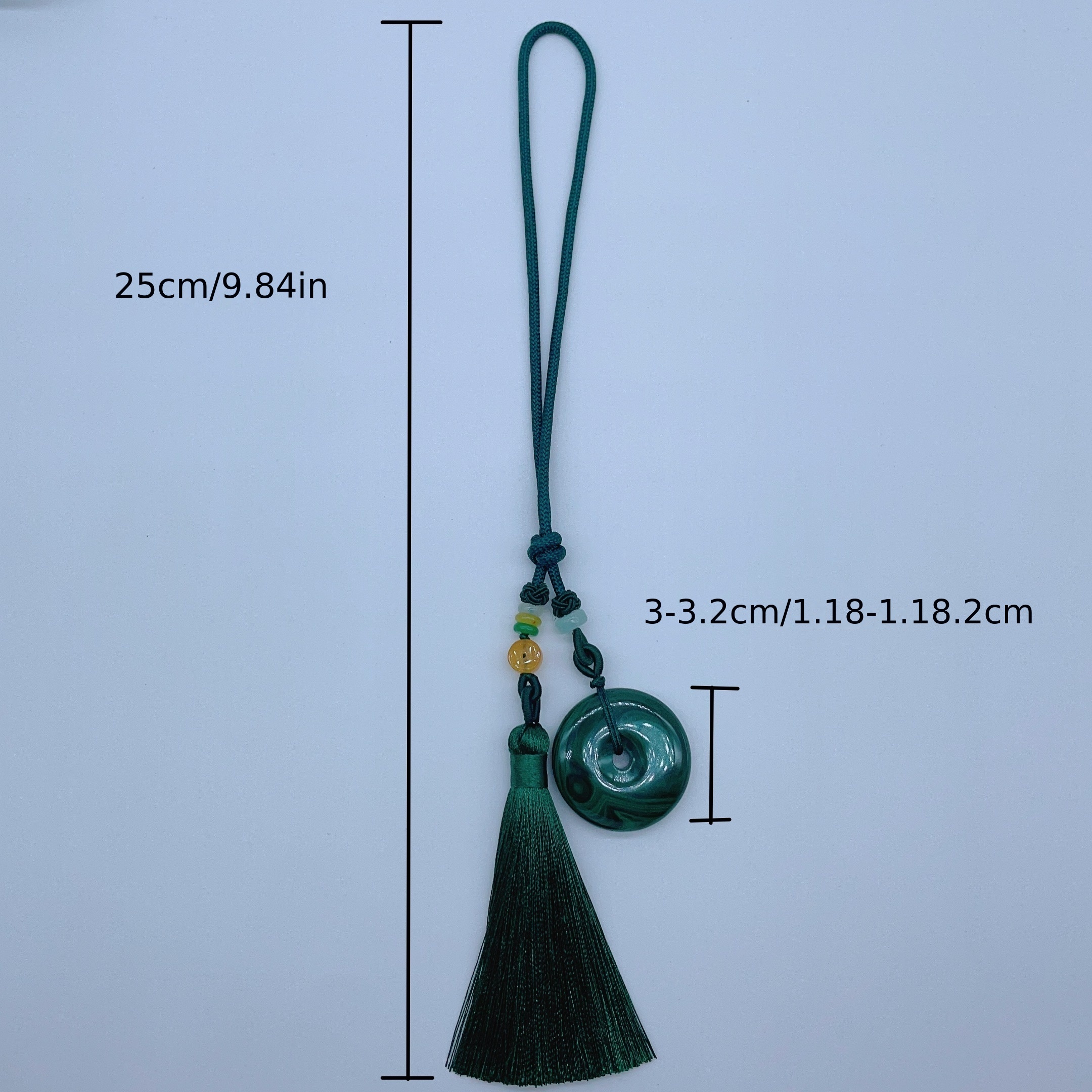 Natural Malachite Pendants with Tassels