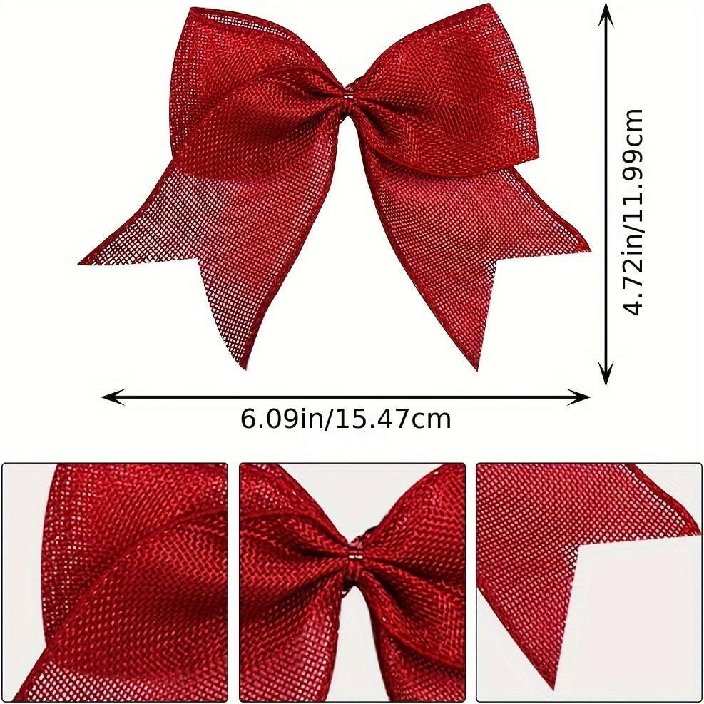 10Pcs Holiday Bows Outdoor Christmas Bows Red Bows for Wreaths