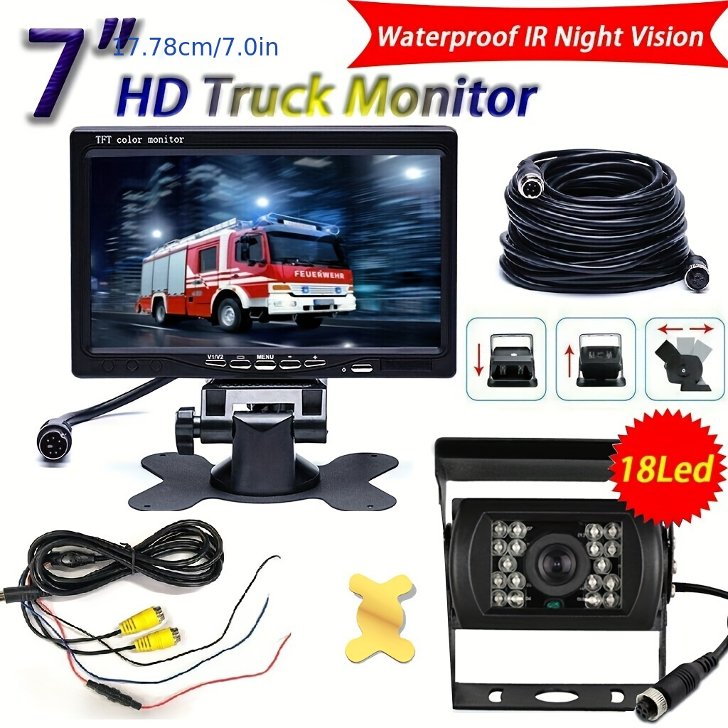 Cámara de respaldo con TFT LCD monitor a color Kit coche HD cámara reversa  para coche, camión, camioneta, SUV, impermeable, 12 V, 4.3 pulgadas, visión