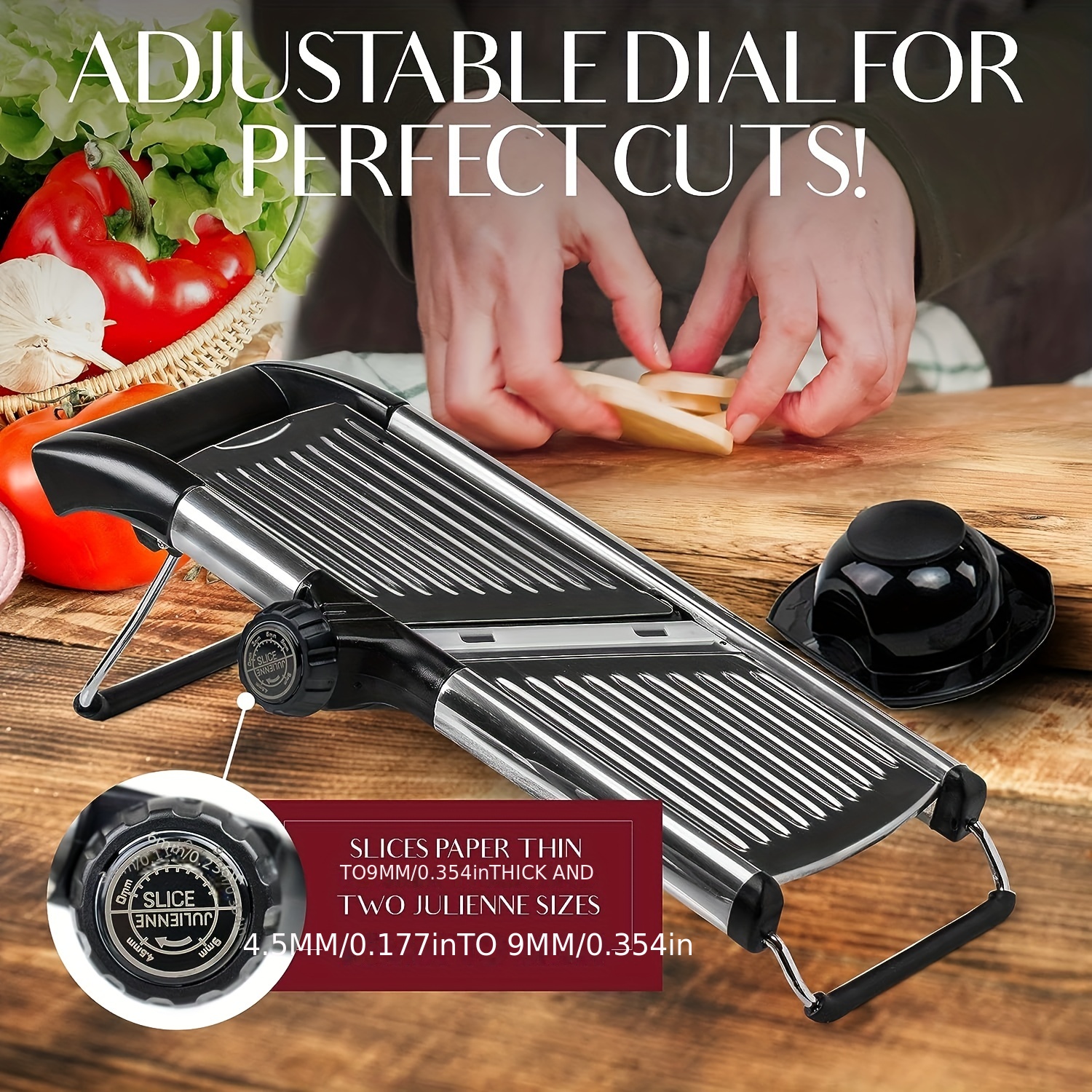 Mandoline Food Slicer For Kitchen Adjustable Stainless Steel - Temu