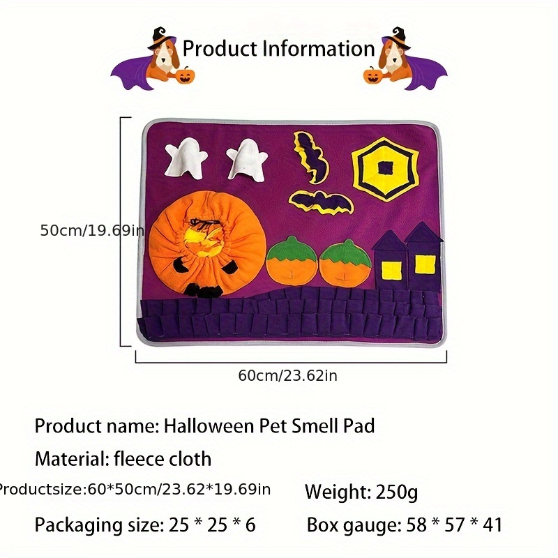 Dog Snuffle Mat Halloween Pumpkin Shape Pet Slow Feeding Pad Pet Sniffing  Mat Dog Training Toys - Temu