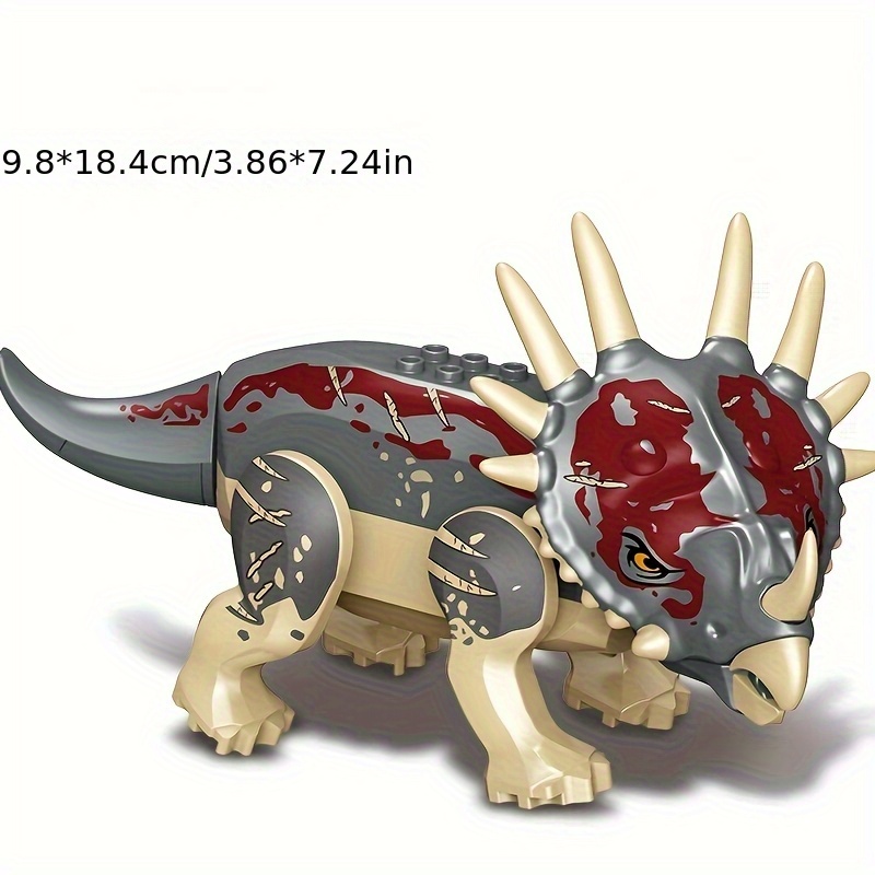 Dinosaur Building Block Kit - Brachiosaurus, Rex, Velociraptor & Figures With Colorful Bricks, Creative Playset For Anime Fans, Dinosaur Toys