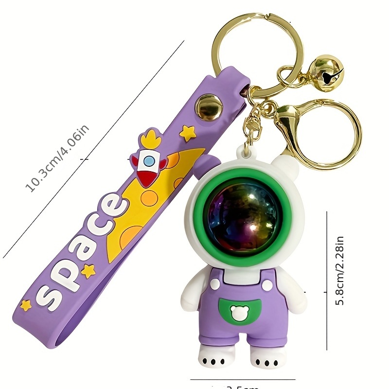 Astronaut Silicon Keychain With Bagcharm And Strap (Select From Drop D –  ThePeppyStore