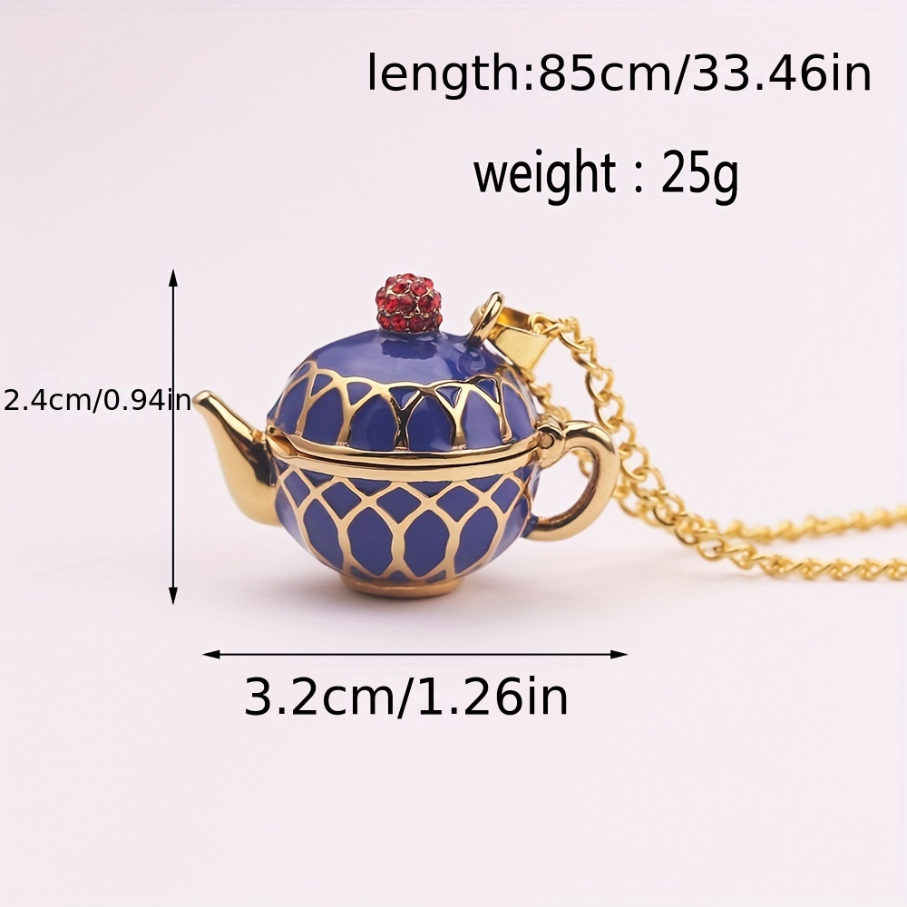 TEMU 1pc. Cartoon Creative Mini Magic Teapot Pendant Necklace Necklace Alloy Pendant Ornaments. Suitable For Daily